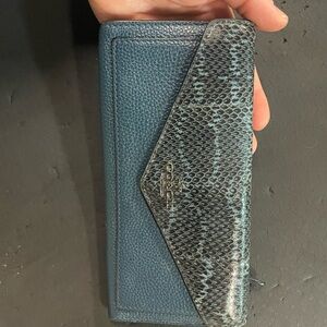 Blue and Snake Print Coach Wallet